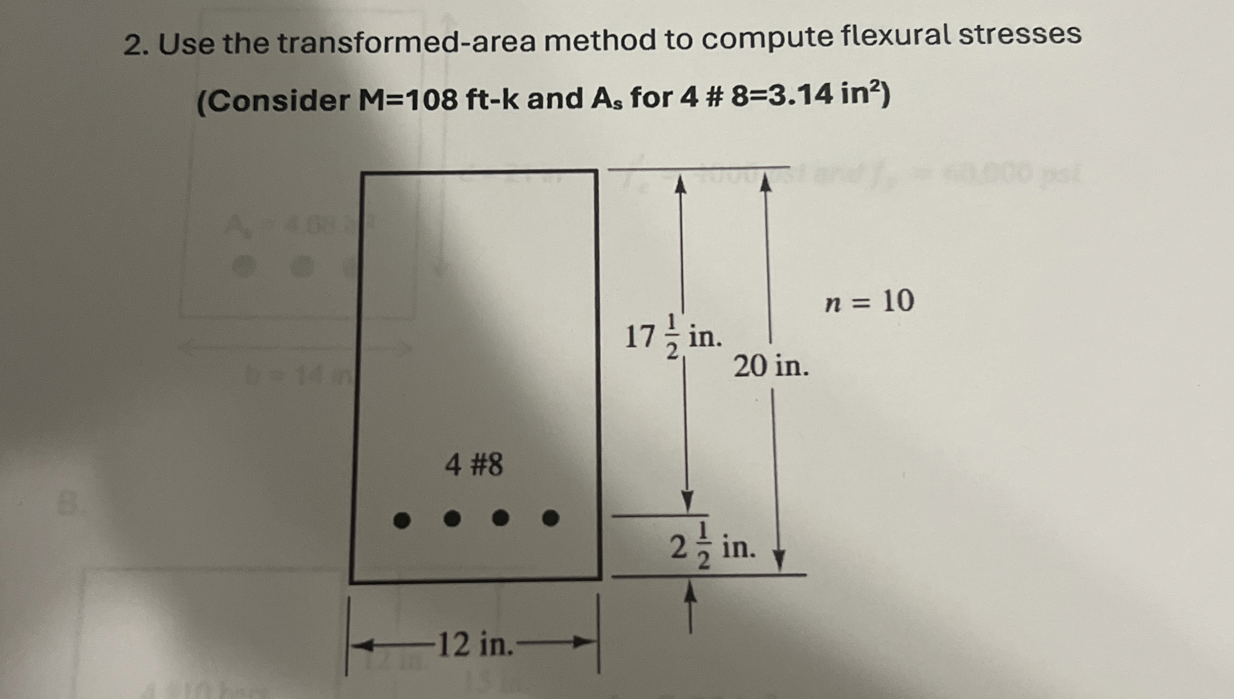 Use the transformed - area method to compute