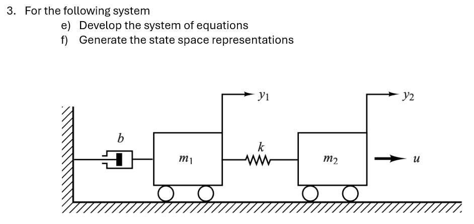 3 . For the following system e ) Develop the