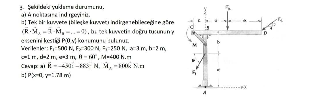 3 - ekildeki y kleme durumunu, a ) A noktas na