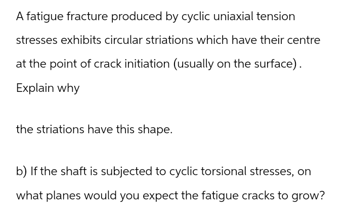 A fatigue fracture produced by cyclic uniaxial