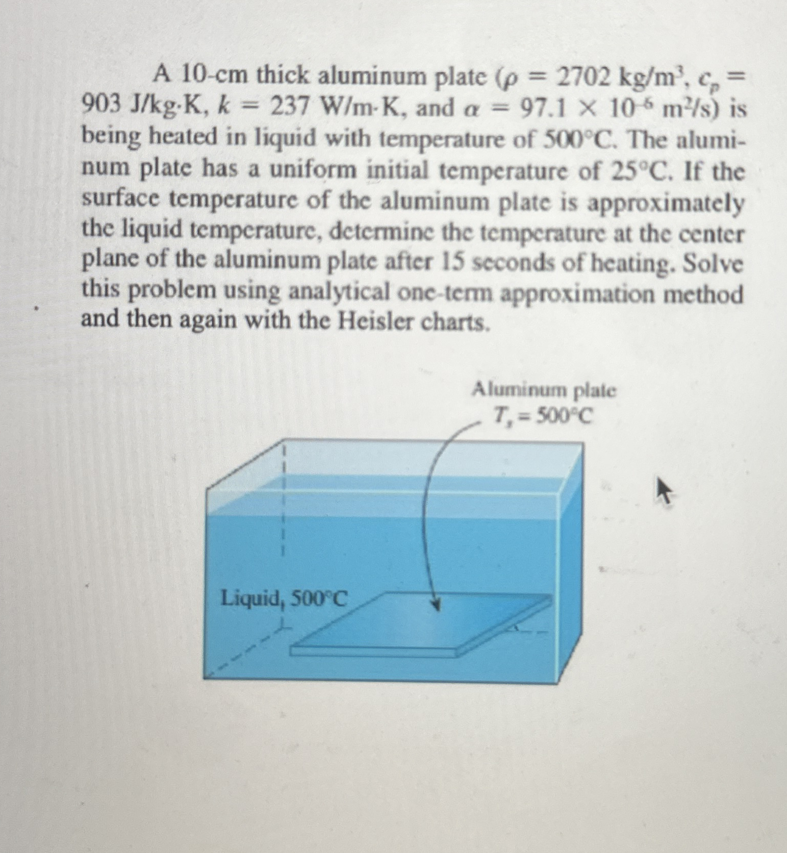 A 1 0 - c m thick aluminum plate ( = 2 7 0 2 k g