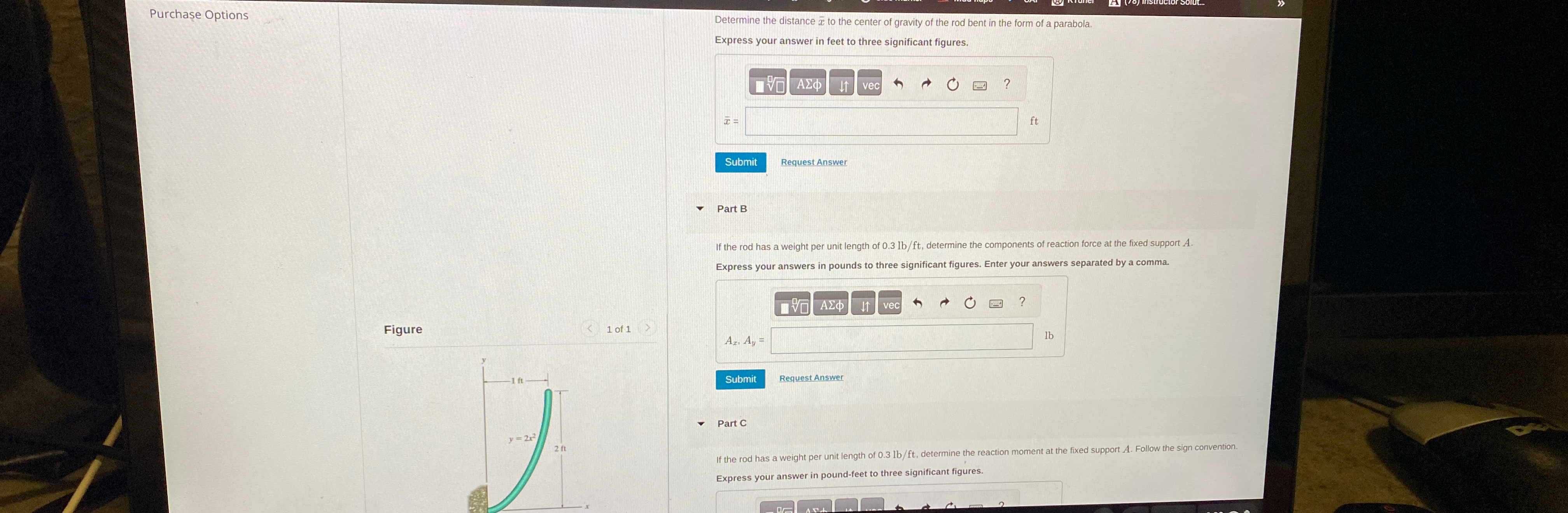 Purchase Options Determine the distance x to the