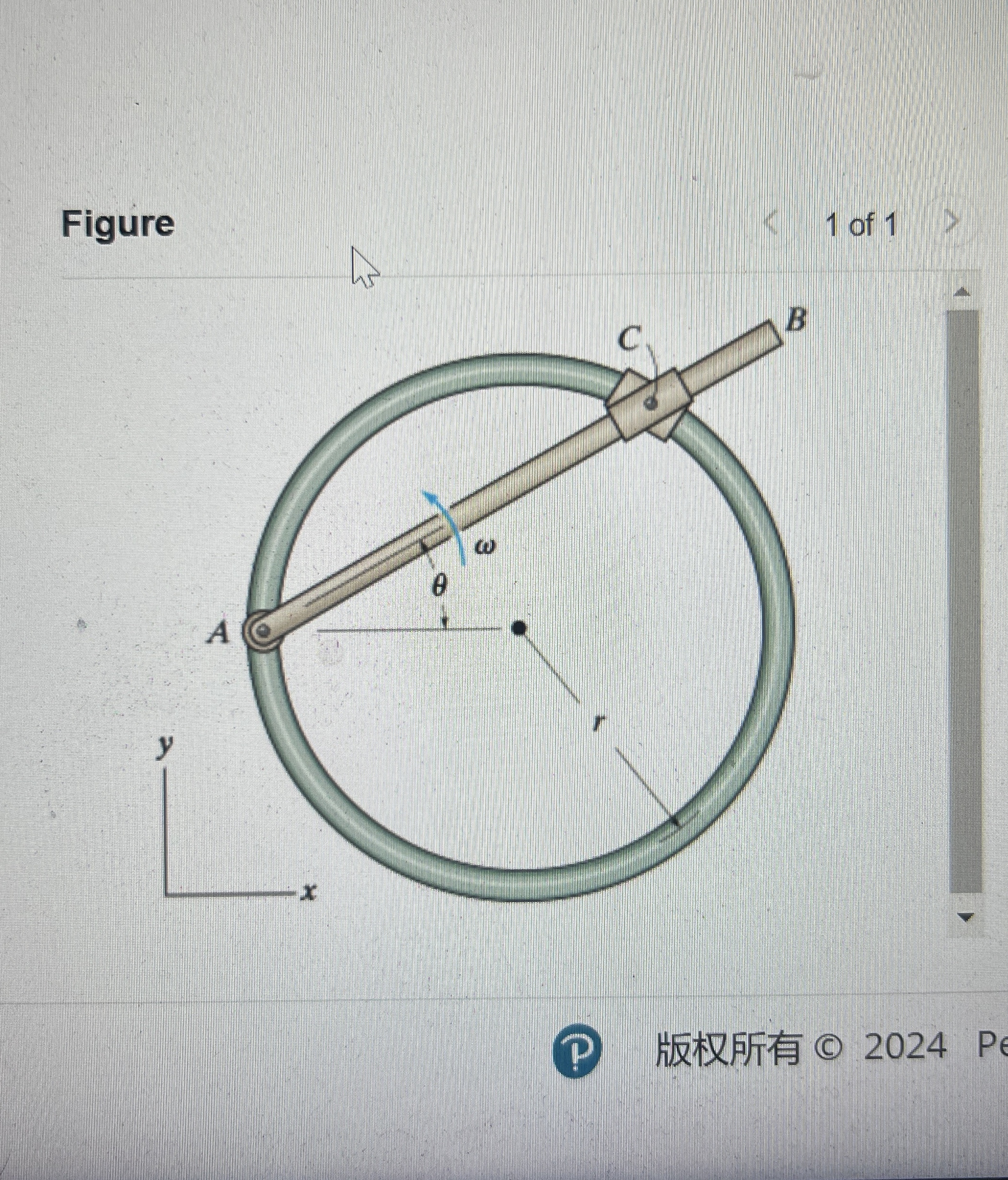 Rod A B rotates counterclockwise with a constant
