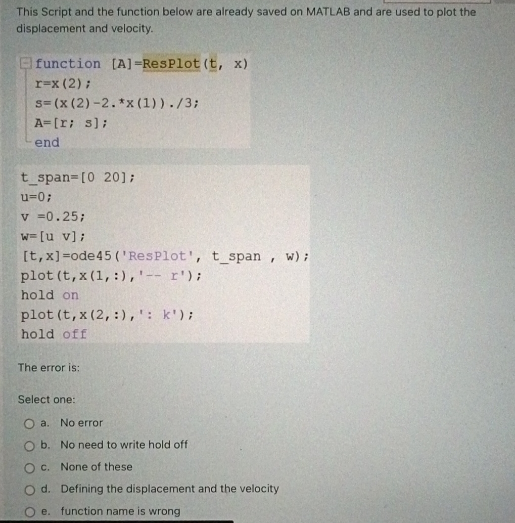 This Script and the function below are already
