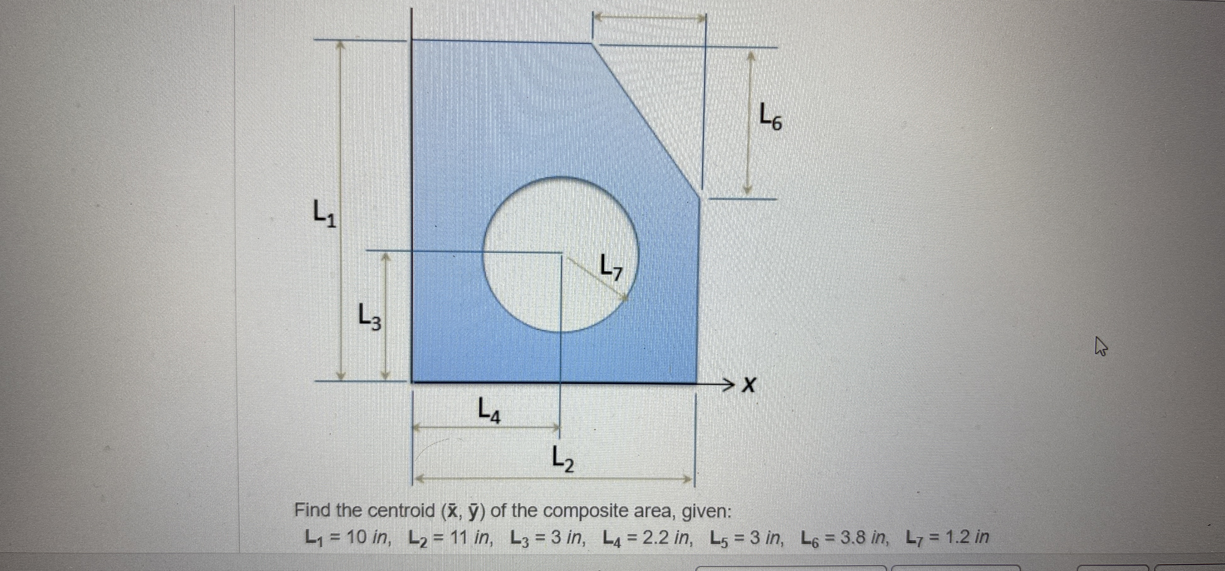 Find the centroid ( x , b a r ( y ) ) of the