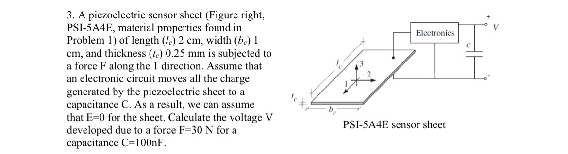 A piezoelectric sensor sheet ( Figure right, PSI