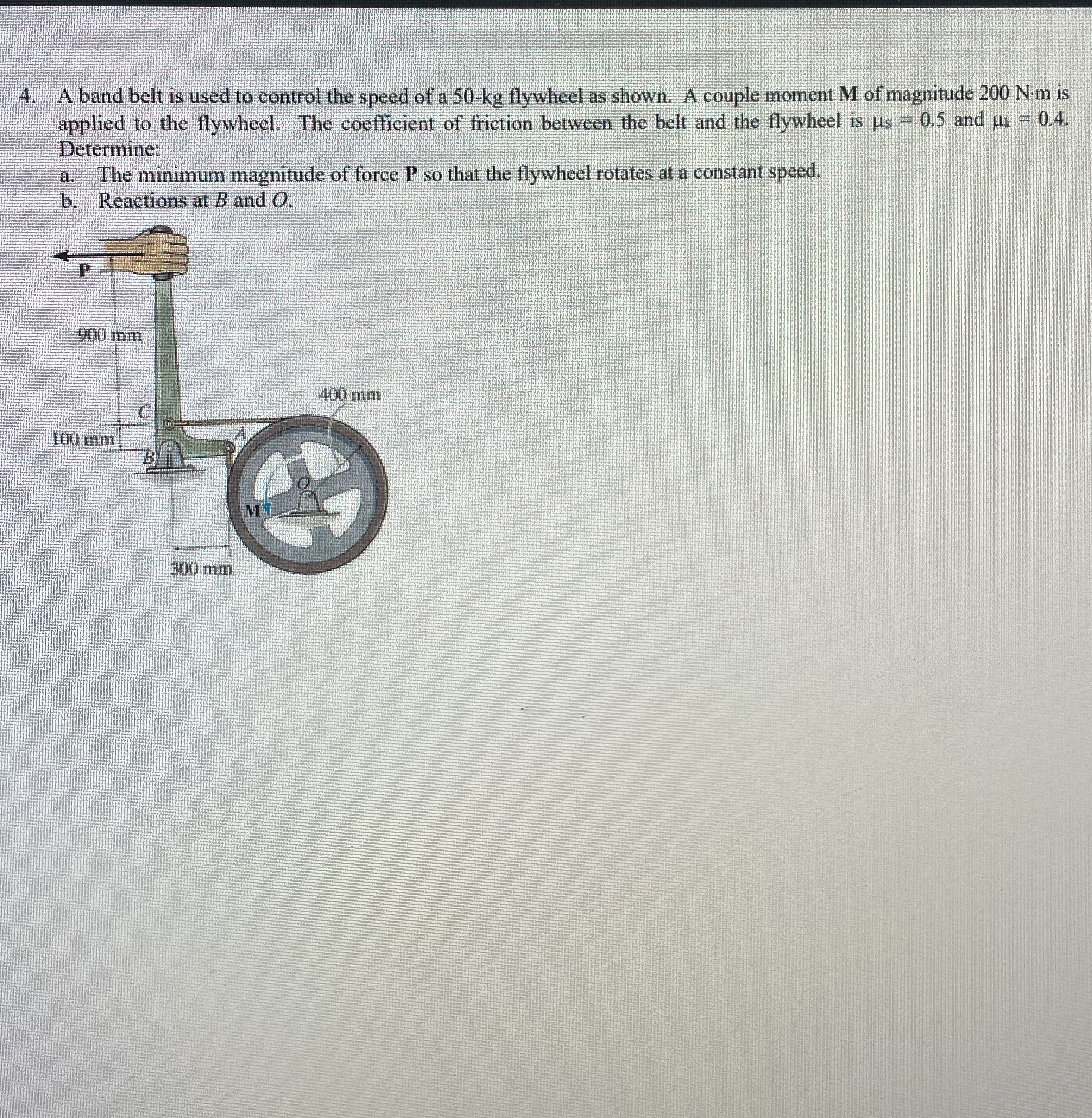 A band belt is used to control the speed of a 5 0