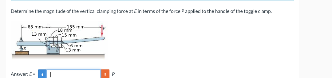 Determine the magnitude of the vertical clamping