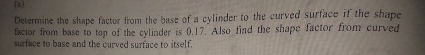 Determine the shape factor from the base of a