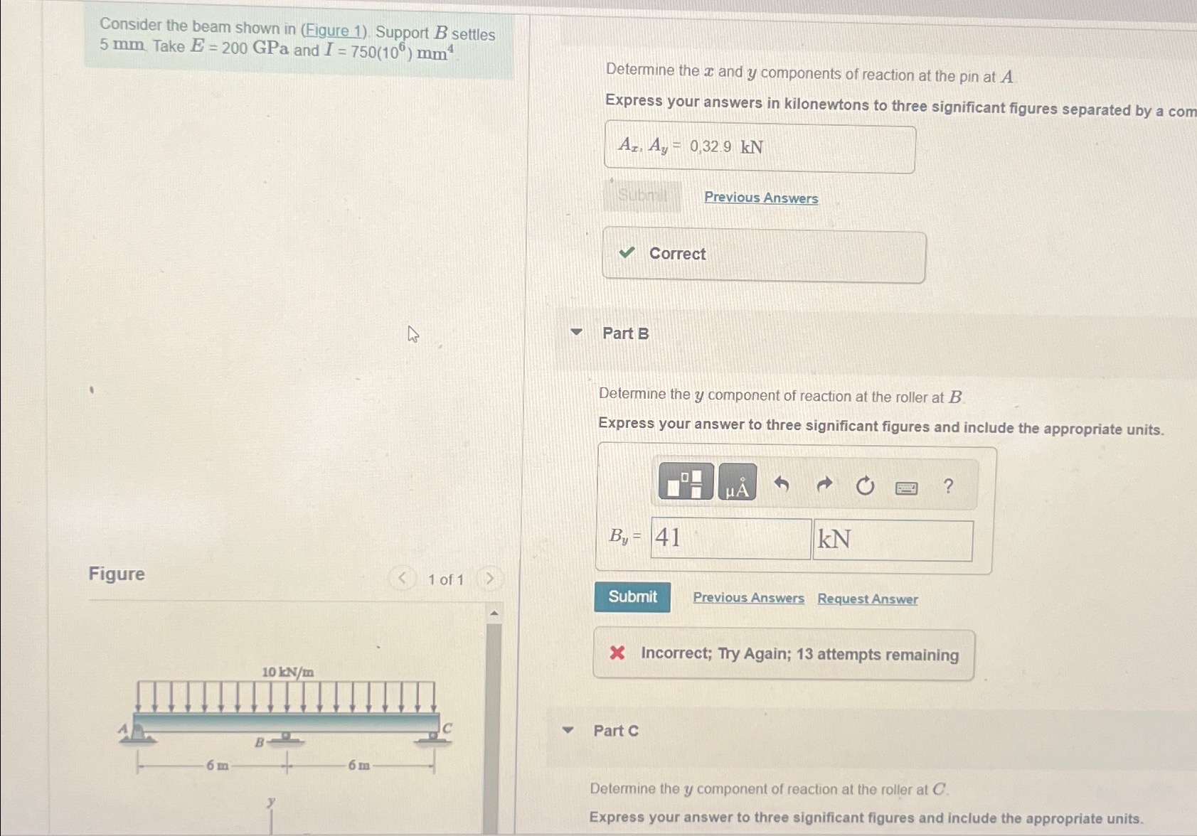 Consider the beam shown in ( Figure 1 ) . Support