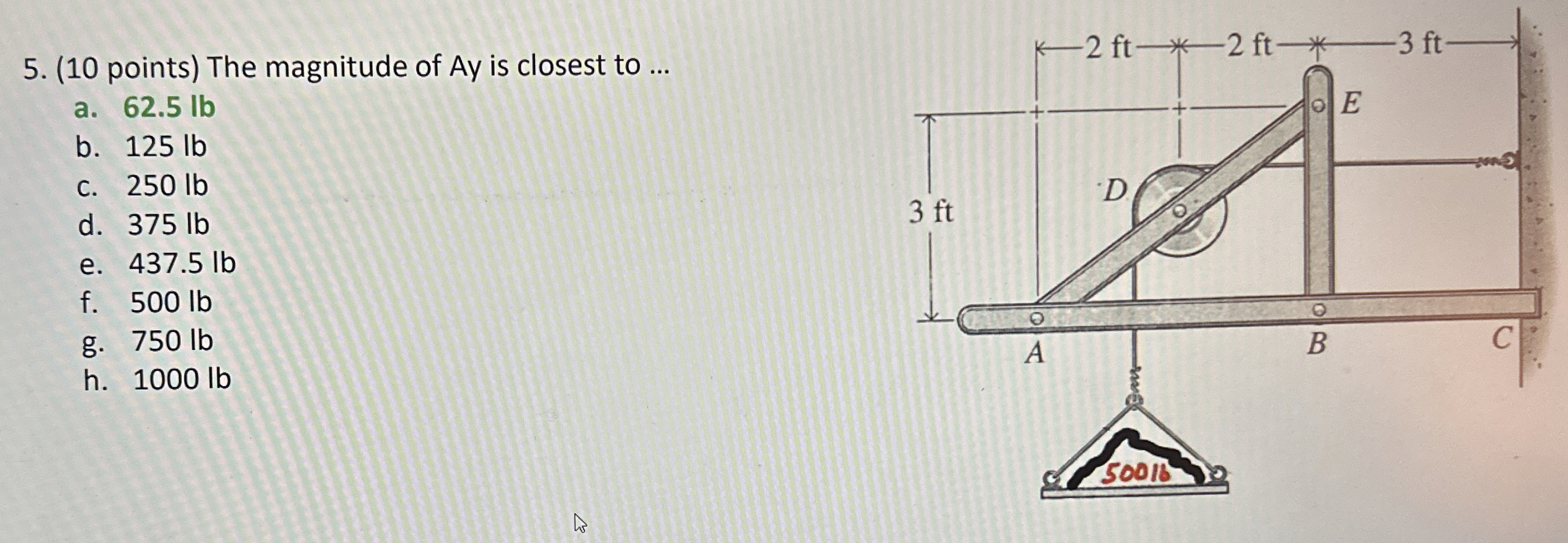 The magnitude of Ay is closest to . . . a . 6 2 .