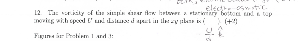 1 2 . The vorticity of the simple shear flow