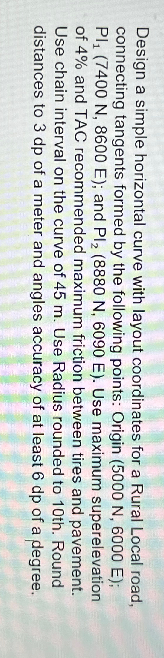 Design a simple horizontal curve with layout