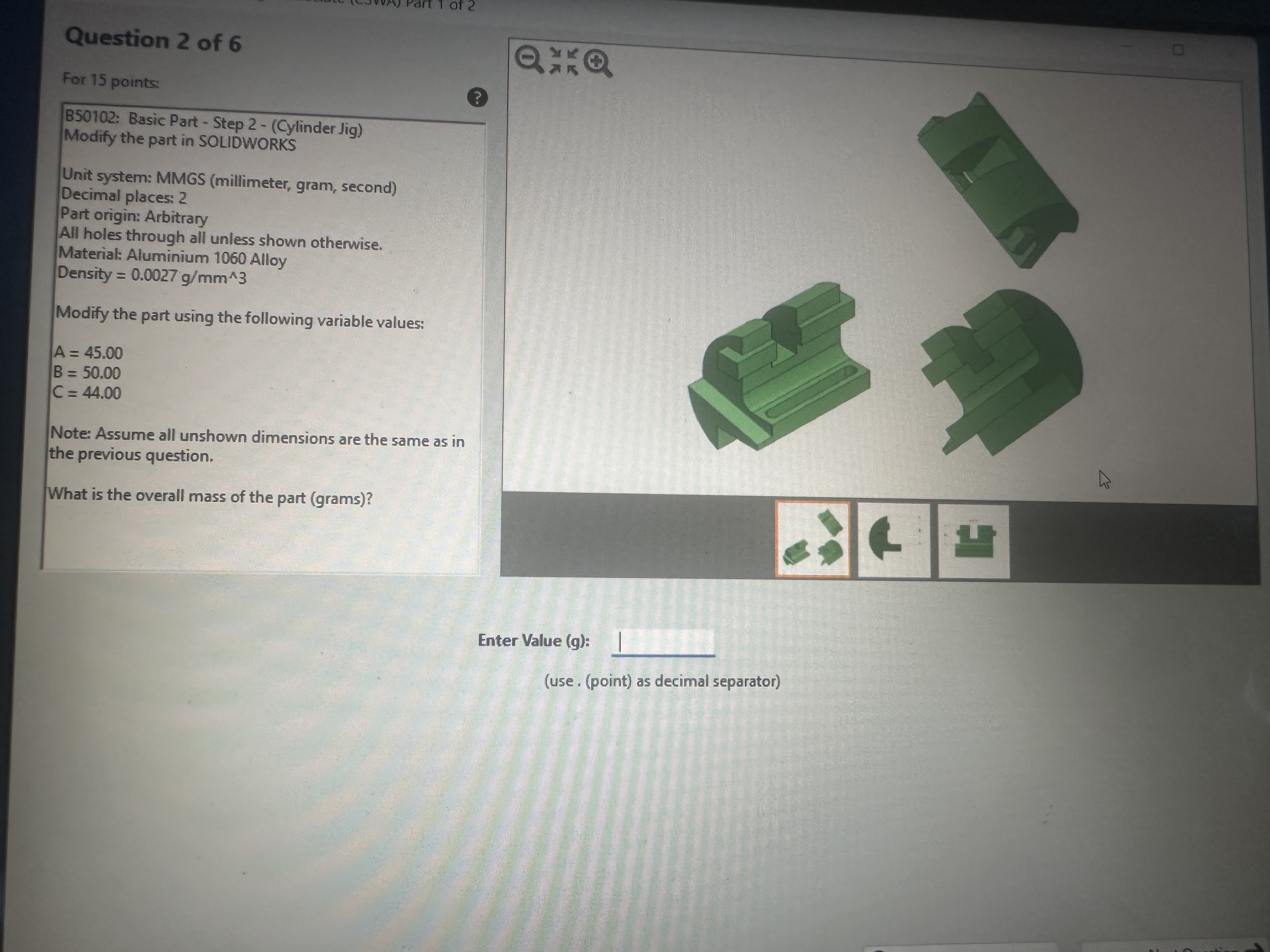 Question 2 of 6 For 1 5 points B 5 0 1 0 2 :