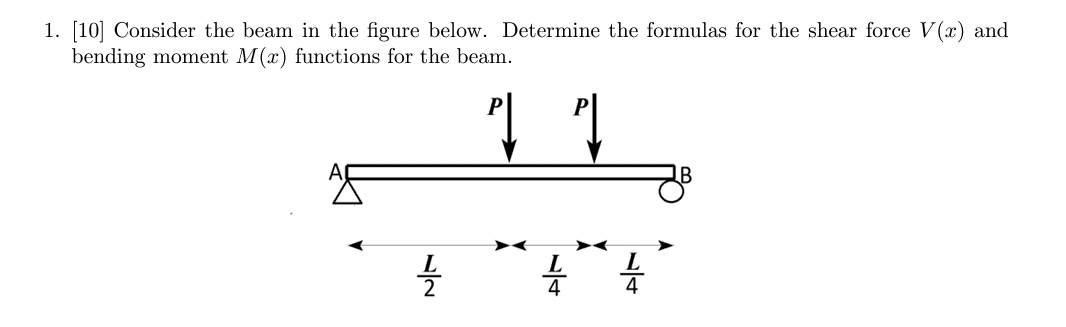 [ 1 0 ] Consider the beam in the figure below.