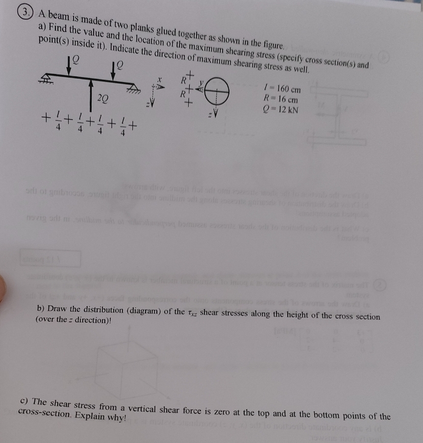a ) find max shear stress b ) Draw the