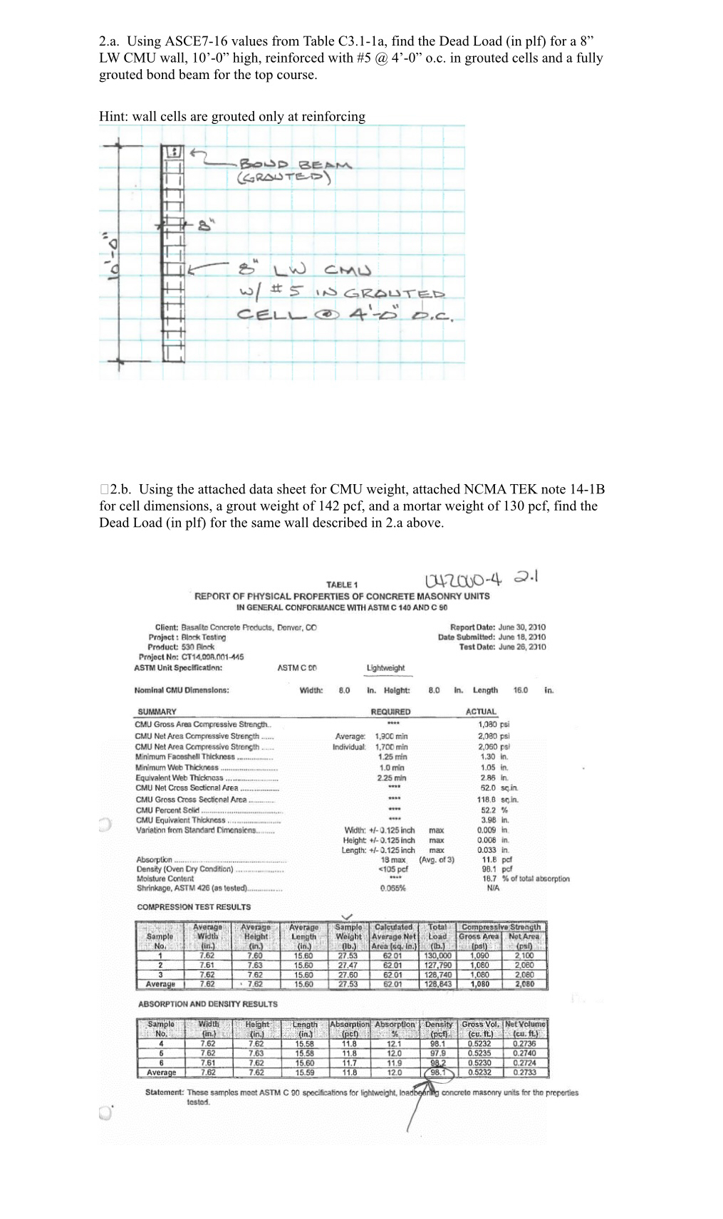 2 . a . Using ASCE 7 - 1 6 values from Table C 3