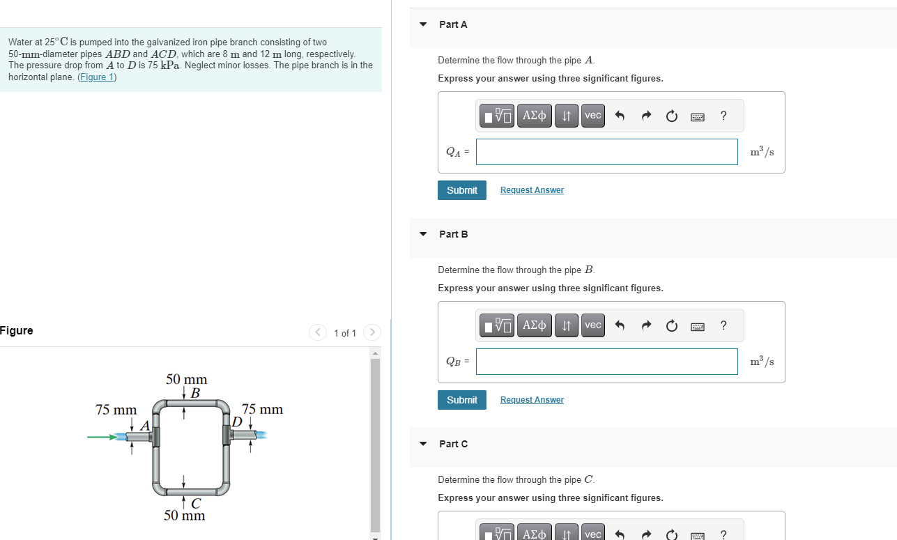 Water at 2 5 C is pumped into the galvanized iron