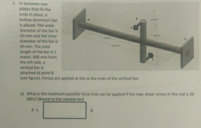 In between two plates that fix the ends in place,