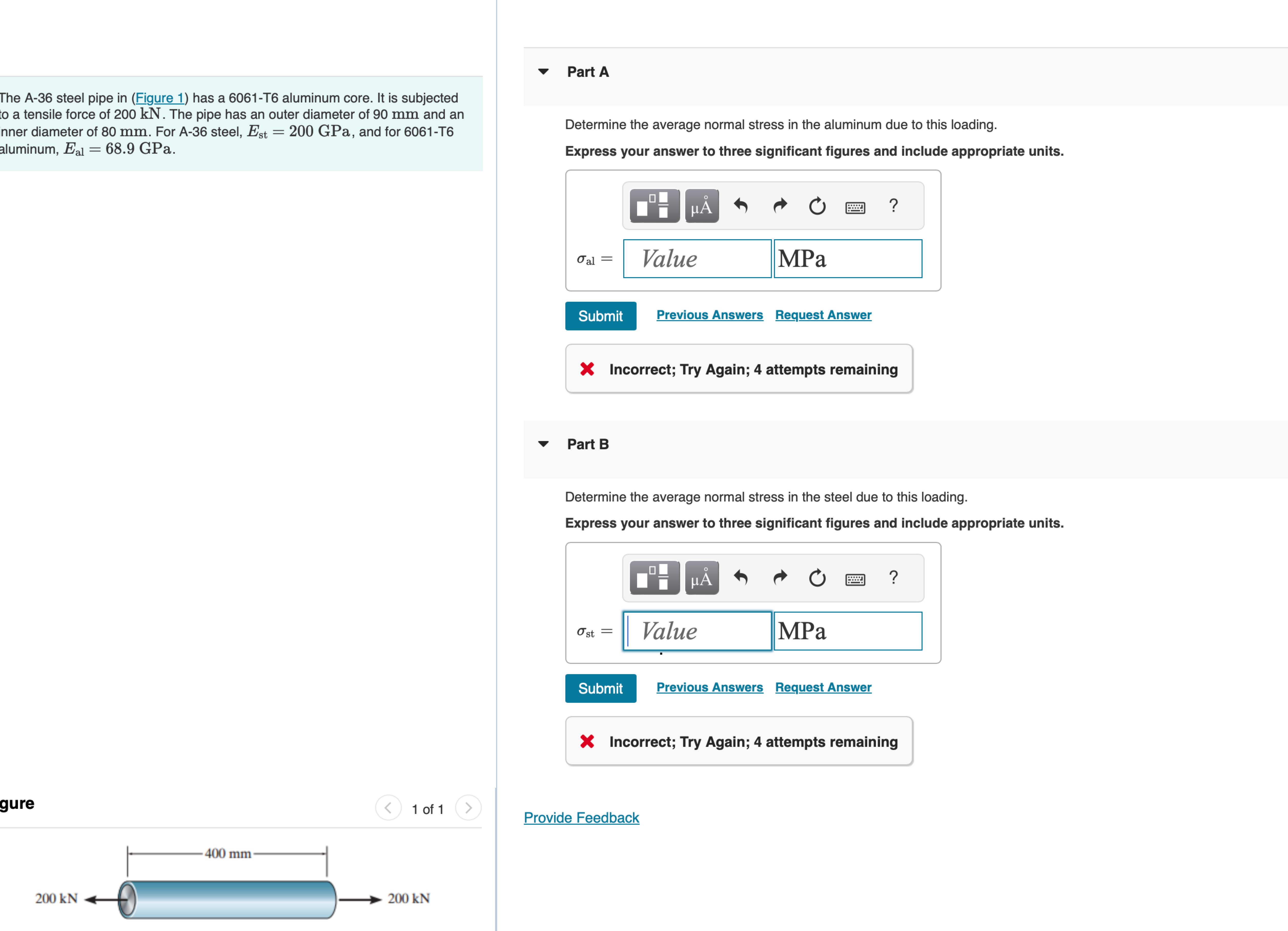 The A - 3 6 steel pipe in ( Figure 1 ) has a 6 0