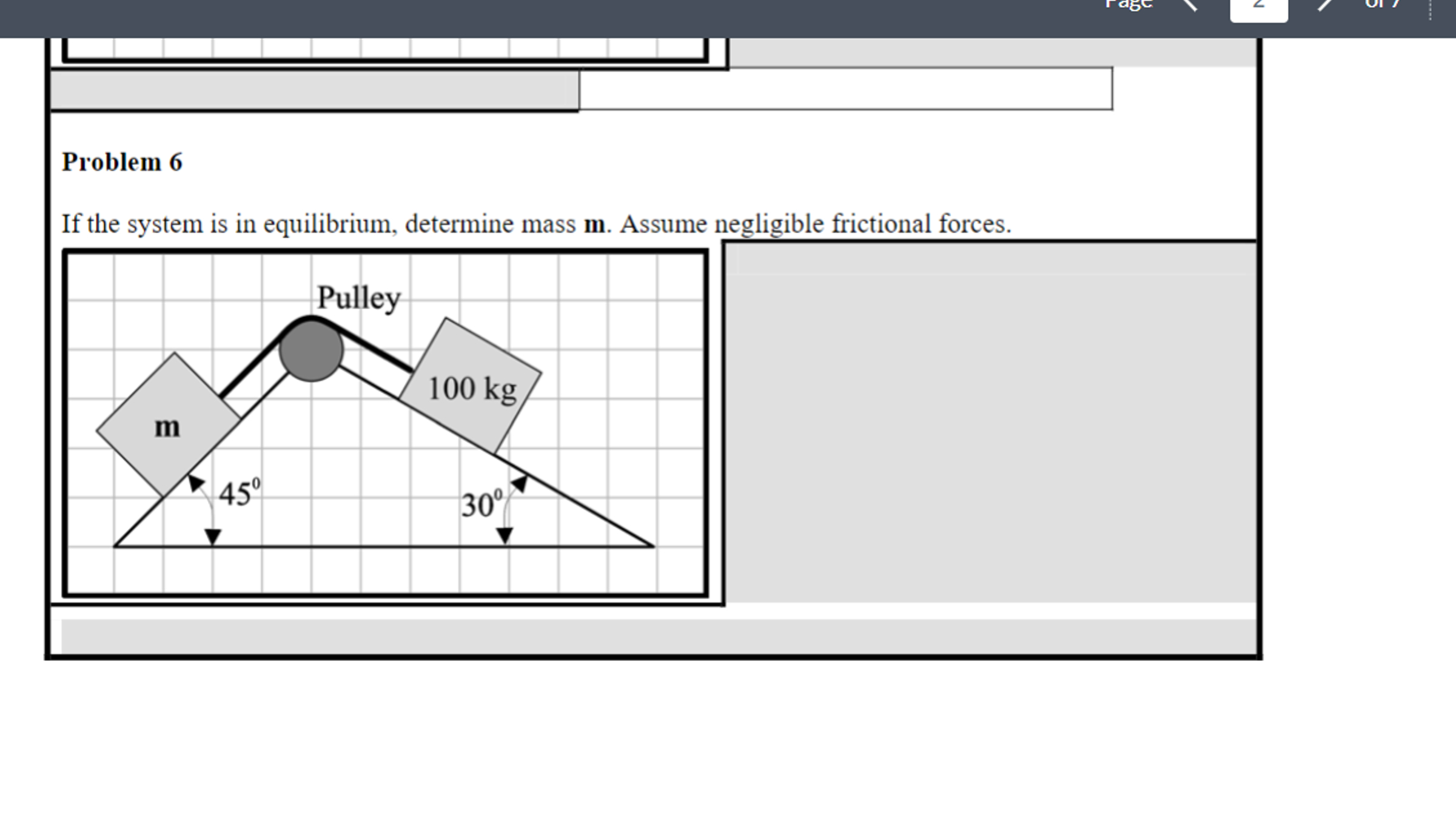 Problem 6 If the system is in equilibrium,