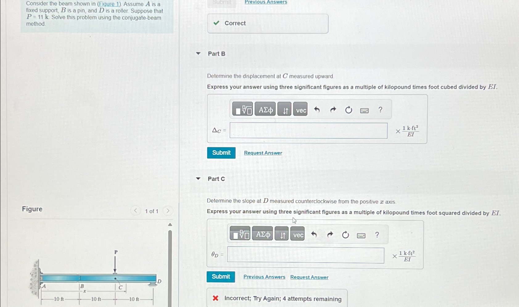 Consider the beam shown in ( Figure 1 ) . Assume