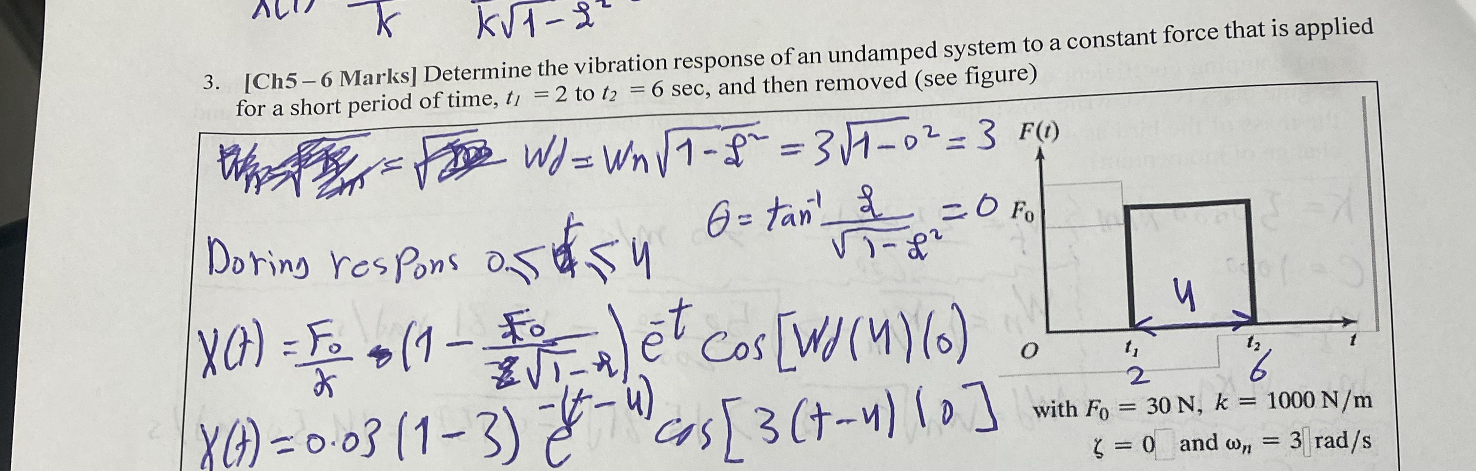 [ Ch 5 - 6 Marks ] Determine the vibration