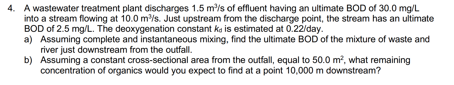 A wastewater treatment plant discharges 1 . 5 m 3