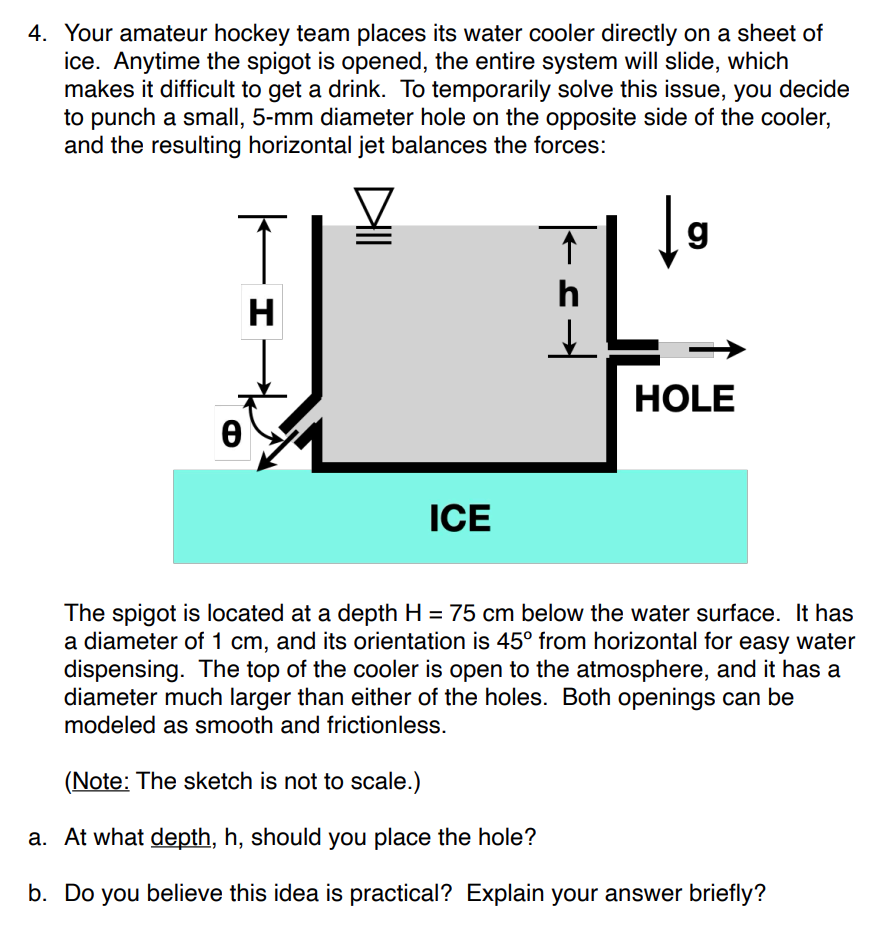 4 . Your amateur hockey team places its water