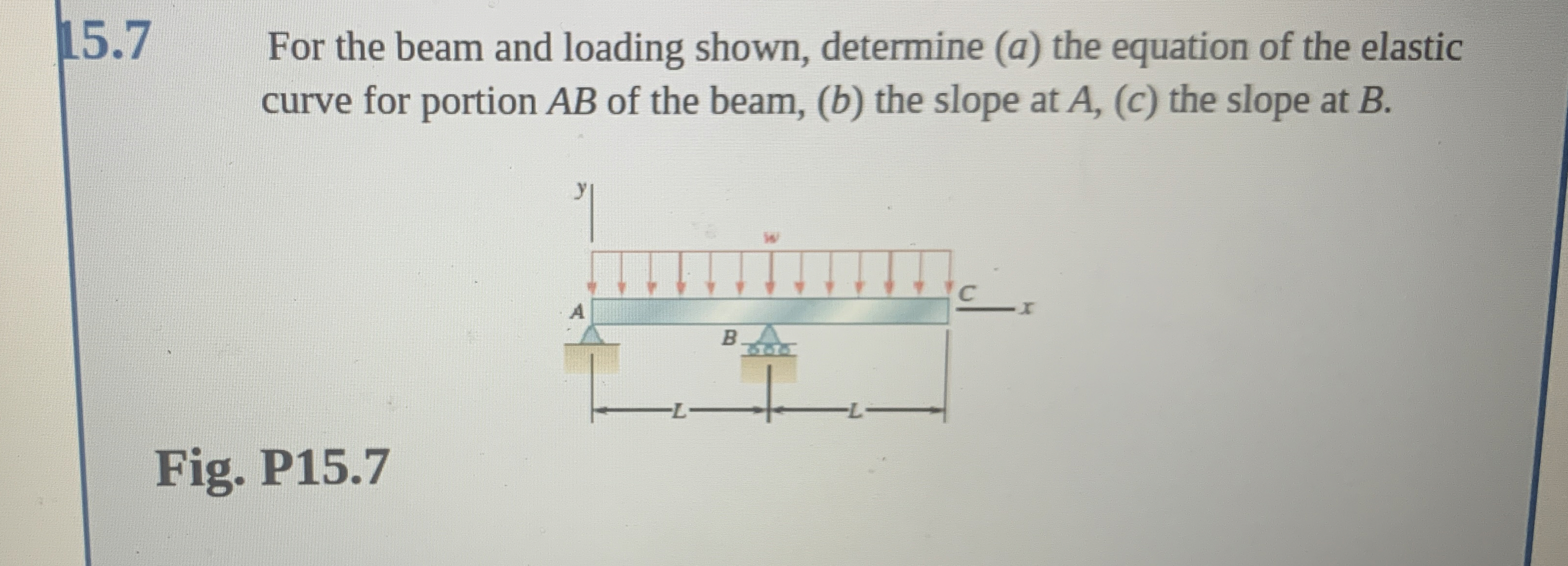 1 5 . 7 For the beam and loading shown, determine