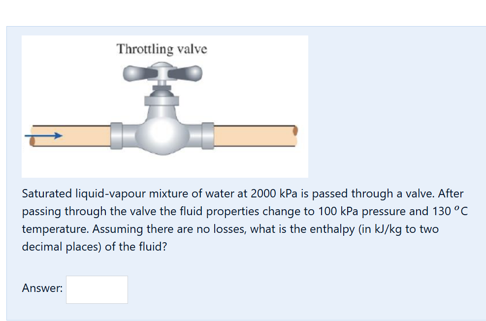 Saturated liquid - vapour mixture of water at 2 0