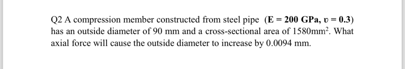 Q 2 A compression member constructed from steel