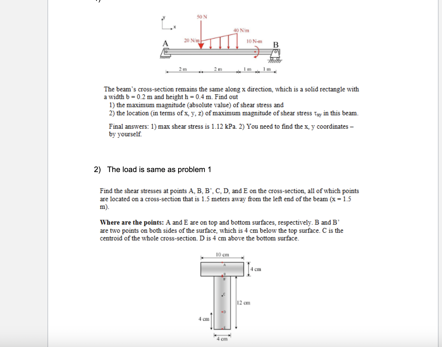 The beam's cross - section remains the same along