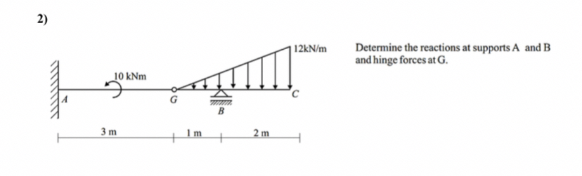 Determine the reactions at supports A and B and