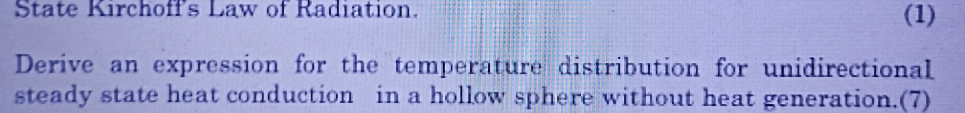 Derive an expression for the temperature