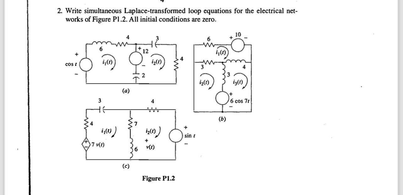 2 . Write simultaneous Laplace - transformed loop