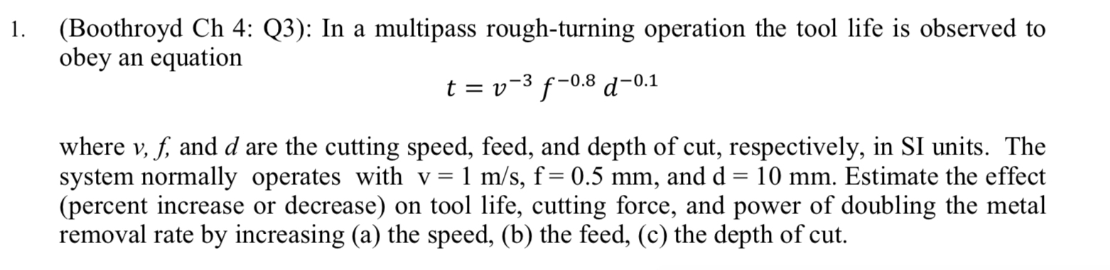 How to solve ( Boothroyd C h 4 : Q 3 ) : In a