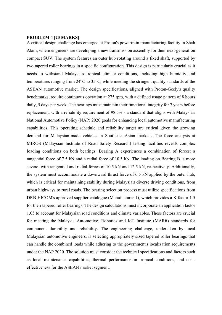 help PROBLEM 4 [ 2 0 MARKS ] A critical design