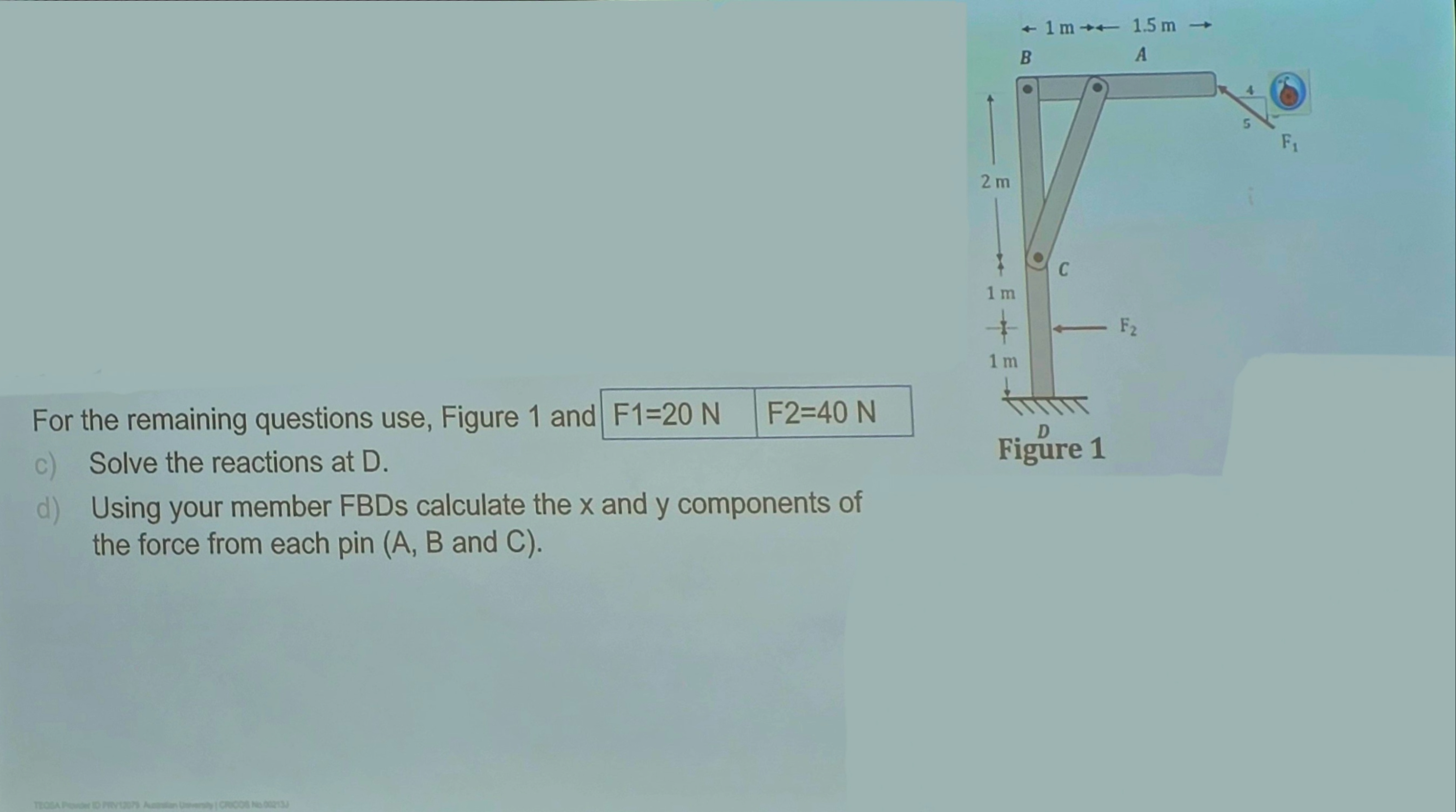 Show me the steps to solve a ) Draw FBD of the