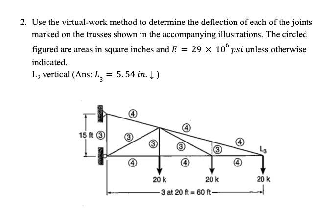 2 . Use the virtual - work method to determine