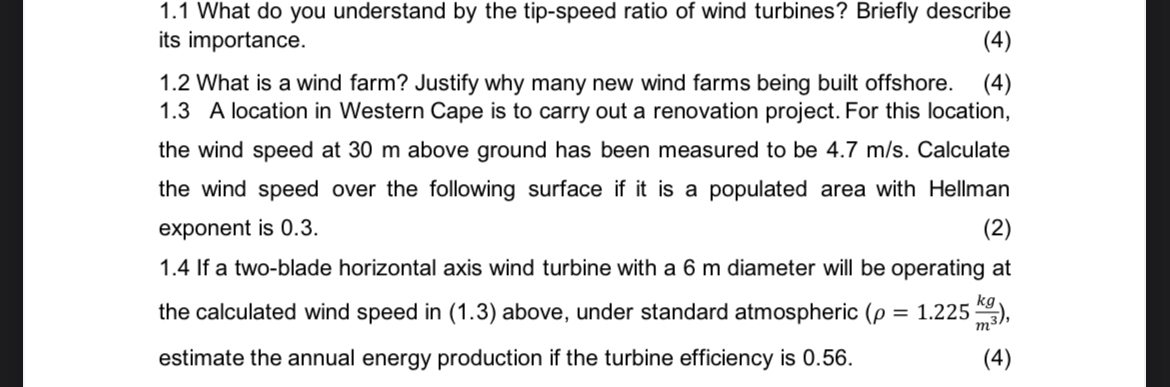 1 . 1 What do you understand by the tip - speed