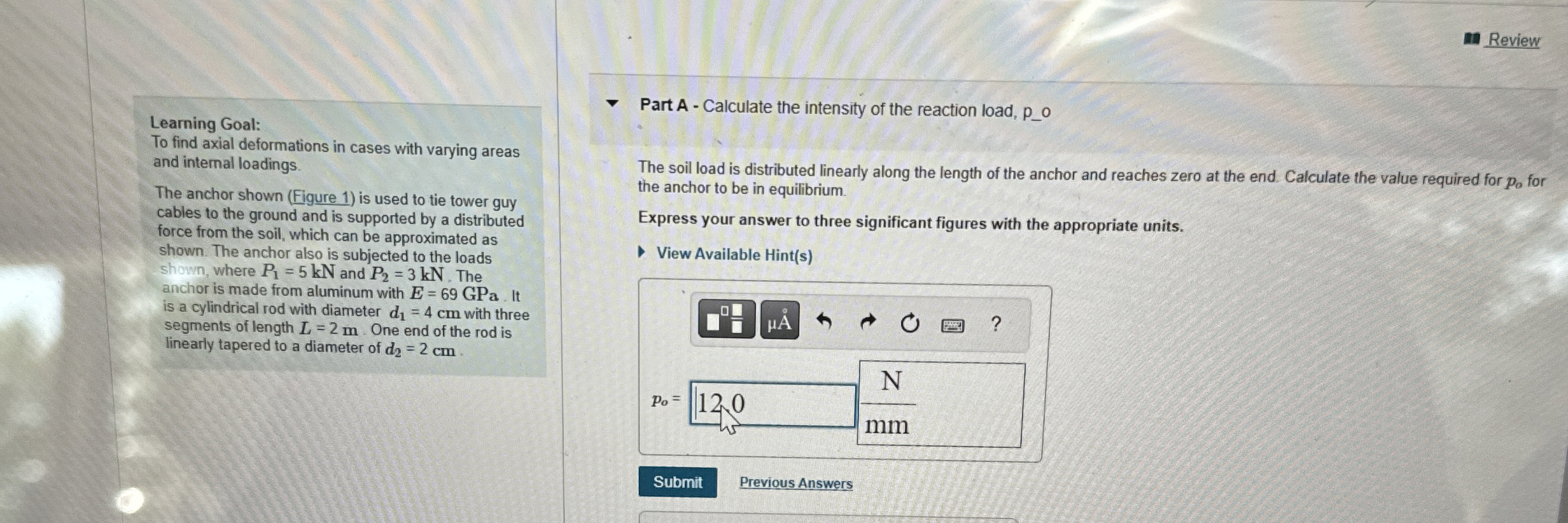 Learning Goal: To find axial deformations in