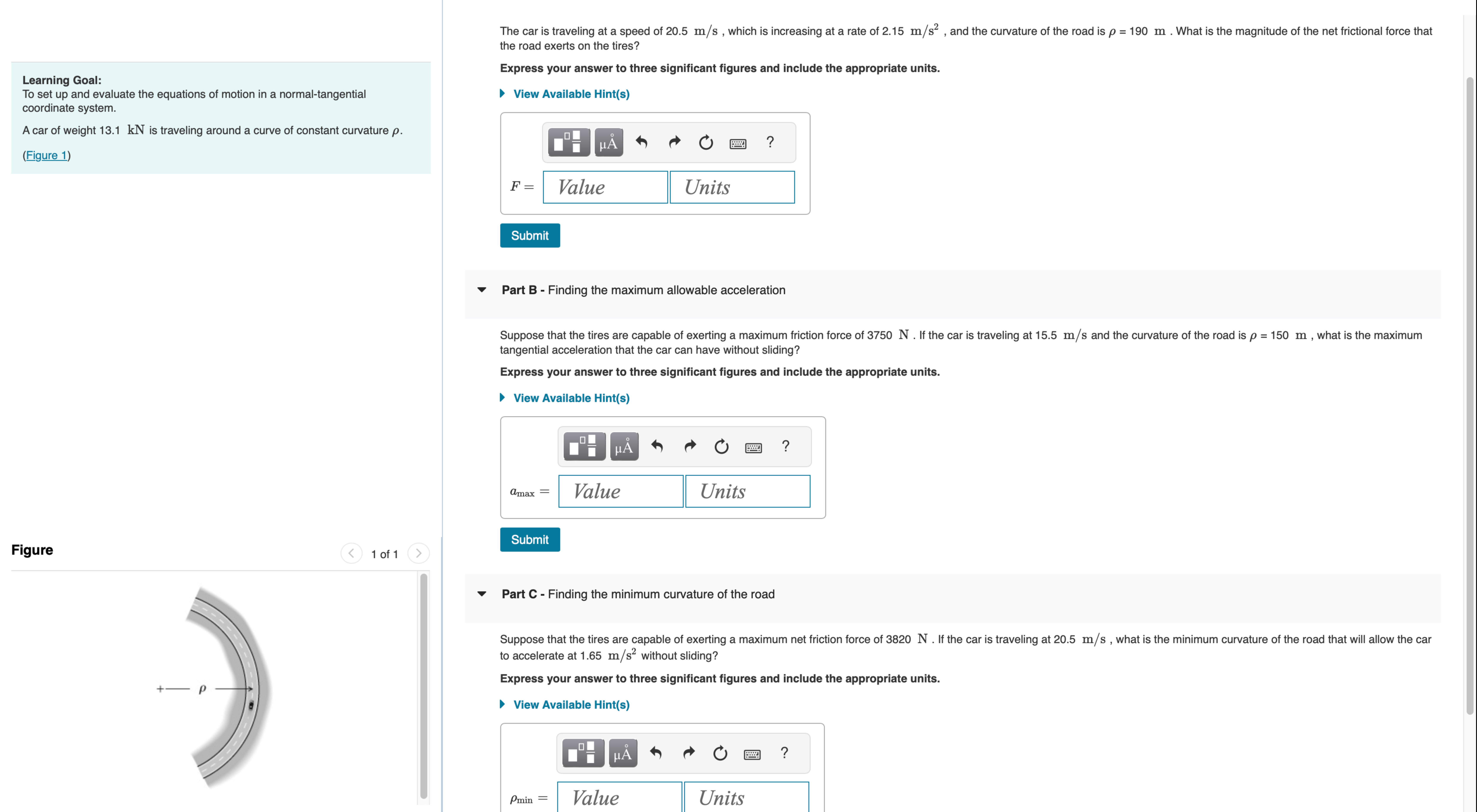 The car is traveling at a speed of \ ( 2 0 . 5 \