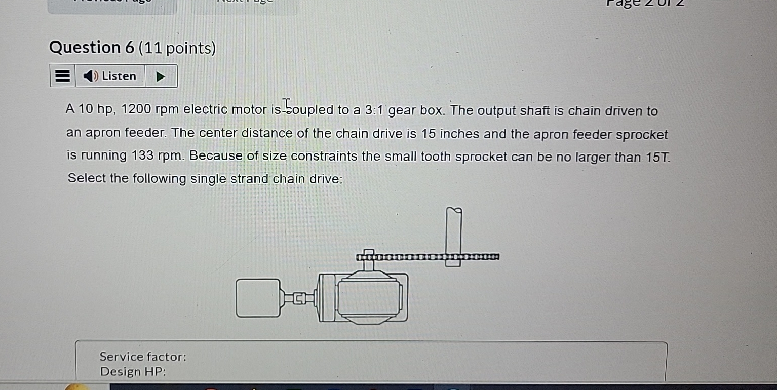 Question 6 ( 1 1 points ) A 1 0 h p , 1 2 0 0 r p