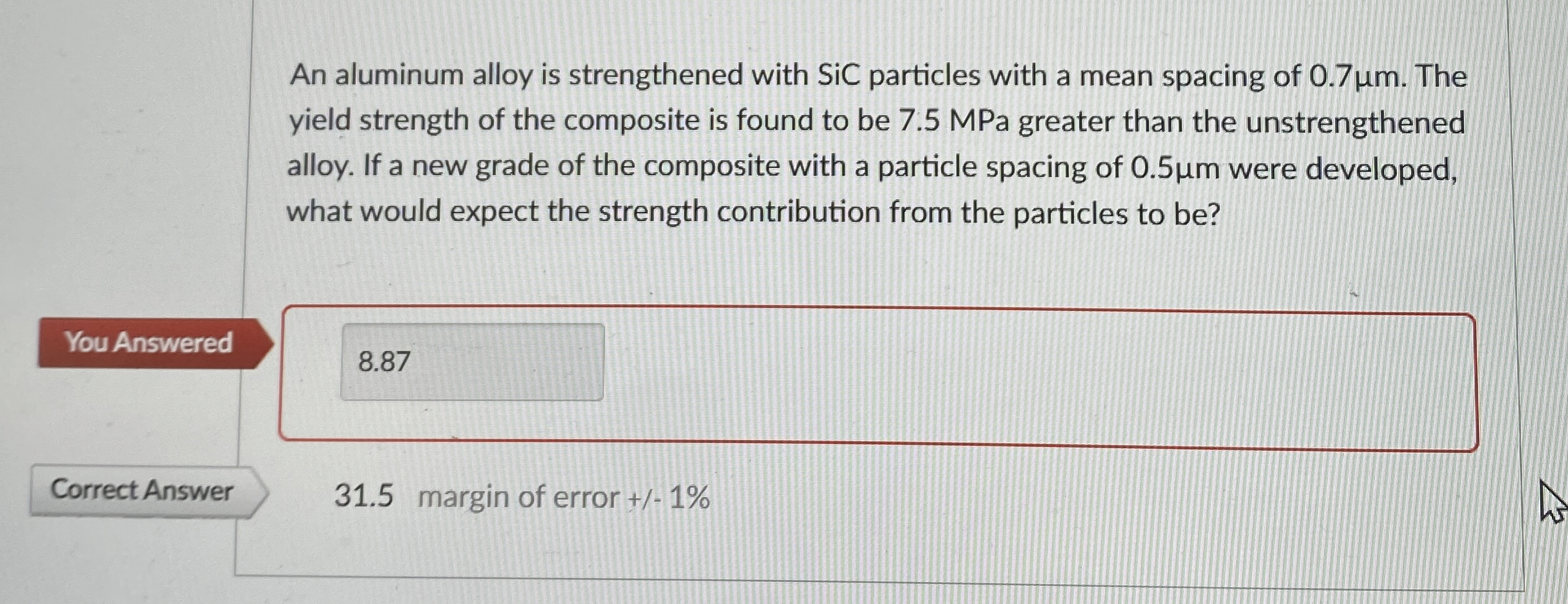 An aluminum alloy is strengthened with SiC