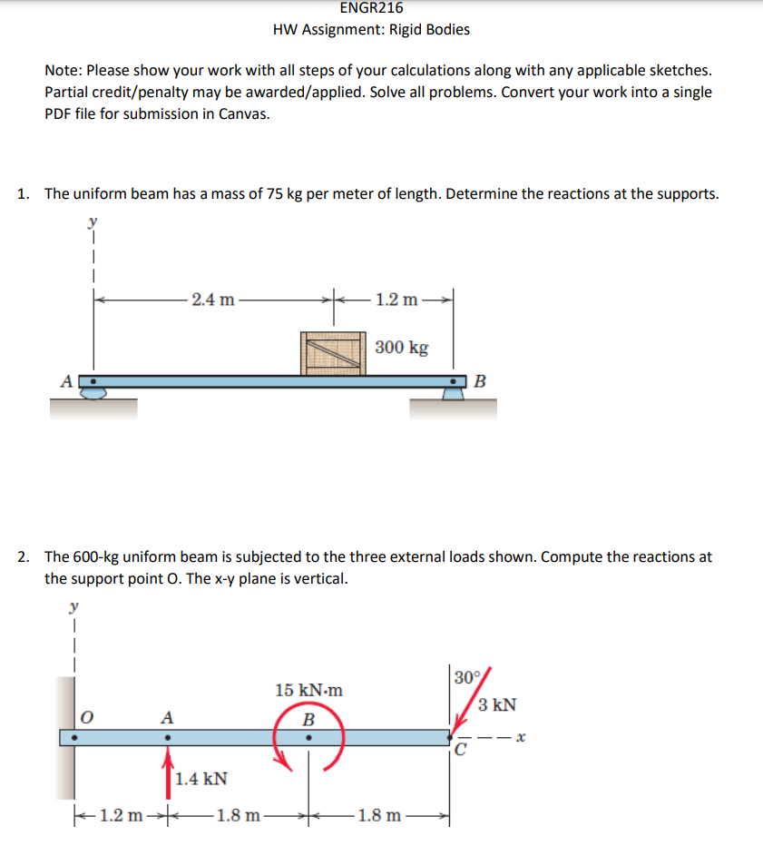 A pipe strut B C is loaded and supported as
