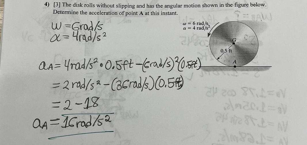 [ 3 ] The disk rolls without slipping and has the