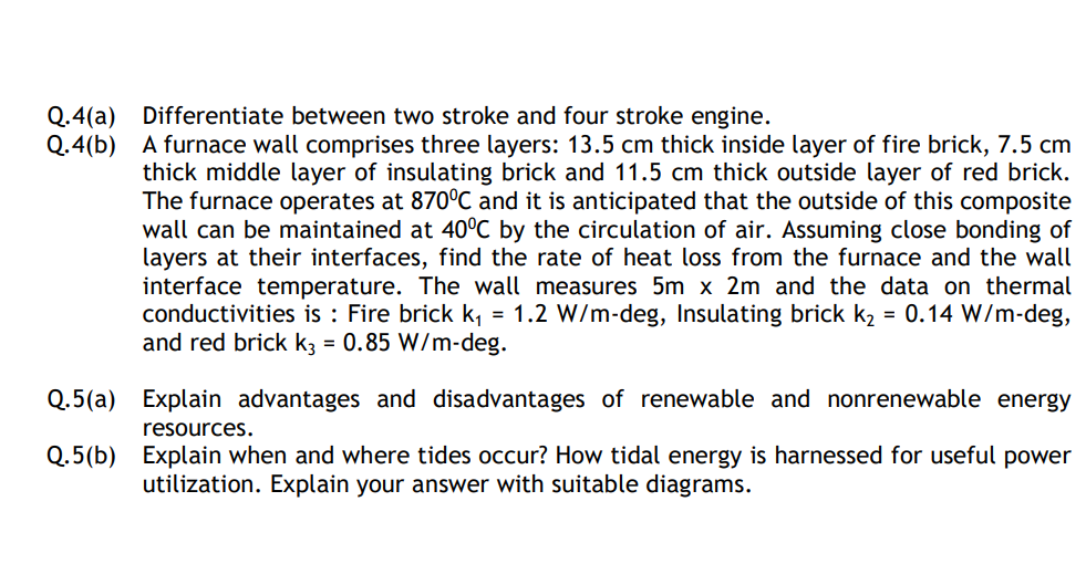 Q . 4 ( a ) Differentiate between two stroke and