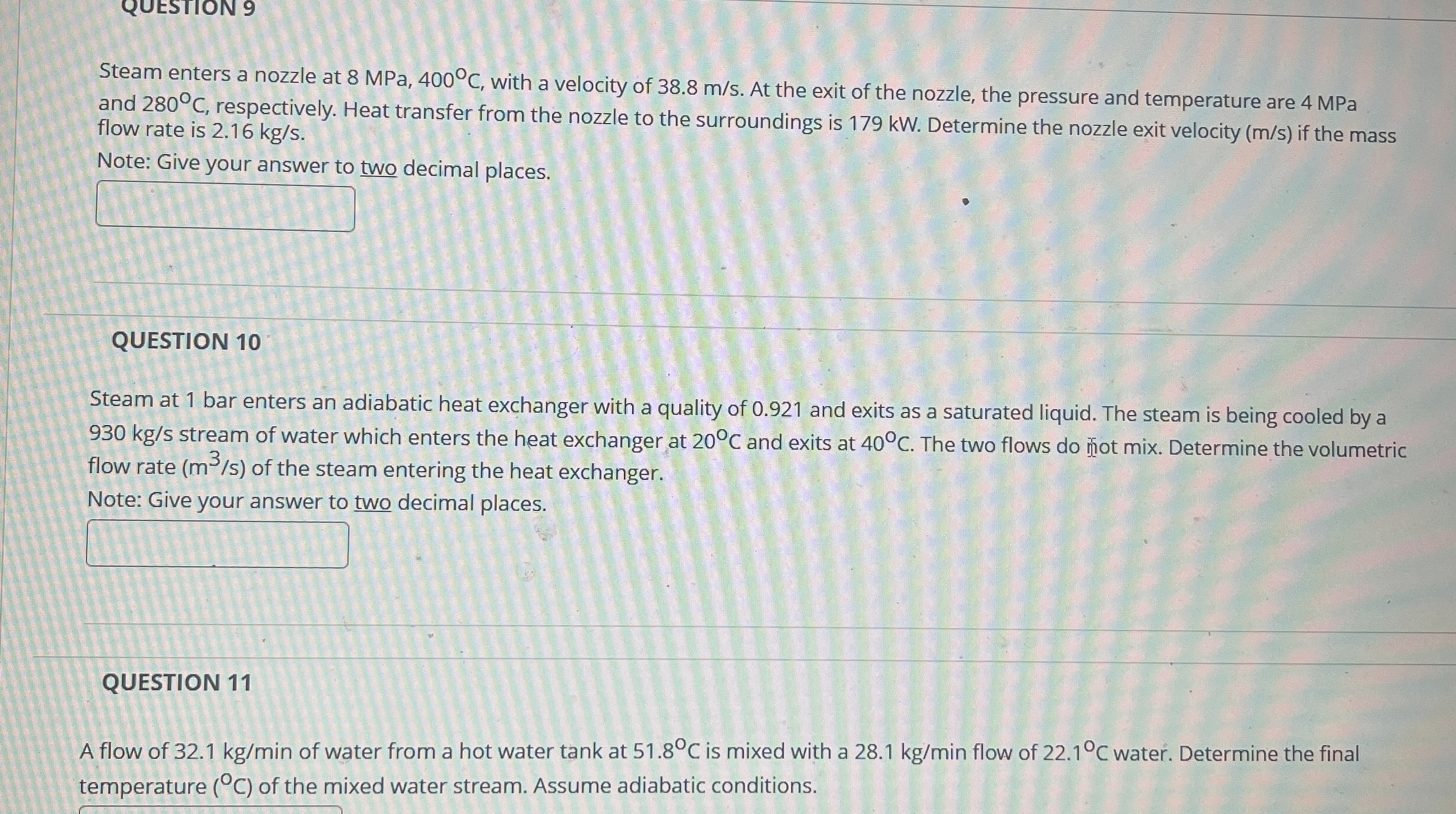 Steam enters a nozzle at 8 MPa, 4 0 0 C , with a