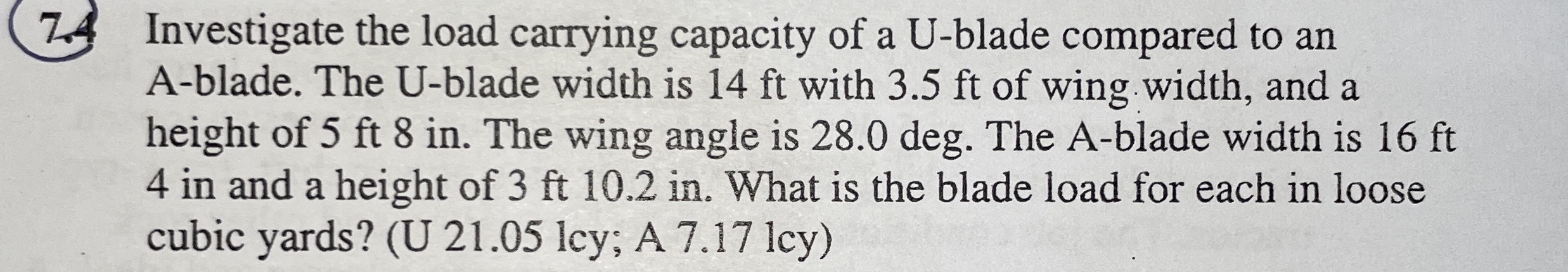 7 . 4 Investigate the load carrying capacity of a